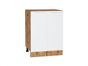 Шкаф нижний с 2-мя дверцами Фьюжн 816*600*480 Silky White / Дуб Вотан