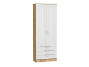 Шкаф двухстворчатый Стиль ШК-803 с ящиками 2110*800*376 Super White