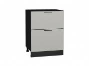 Шкаф нижний с 2-мя ящиками Флэт 816*600*478 Light Grey In 2S / Graphite