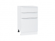 Шкаф нижний с 3-мя ящиками Фьюжн 816*500*480 Silky White / Белый