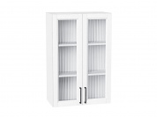 Шкаф верхний с 2-мя остекленными дверцами Сканди 920*600*320 White Silkwood / Белый