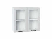 Шкаф верхний с 2-мя остекленными дверцами Ницца 716*800*318 Blanco / Белый