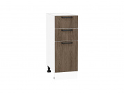 Шкаф нижний с 3-мя ящиками Флэт 816*300*478 Brown Casella Oak 2S / Белый