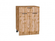Шкаф нижний с 2-мя дверцами и ящиком Флэт 816*600*478 Wotan Oak 2S / Дуб Вотан