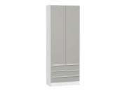 Шкаф двухстворчатый Стиль ШК-803 с ящиками 2110*800*376 Silky Light Grey
