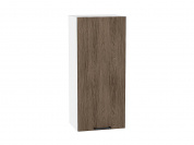Шкаф верхний с 1-ой дверцей Флэт 920*400*318 Brown Casella Oak 2S / Белый
