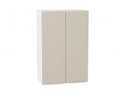 Шкаф верхний с 2-мя дверцами Фьюжн 920*600*320 Cream Silk / Белый