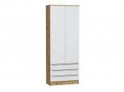 Шкаф двухстворчатый Стиль ШК-803 с ящиками 2110*800*376 Silky White