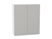 Шкаф верхний с 2-мя дверцами Фьюжн 920*800*320 Silky Light Grey / Белый