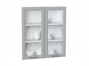 Комплект фасадов Ницца со стеклом для каркаса Ф-55Н В809 916*792*16 Графит