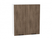 Шкаф верхний с 2-мя дверцами Флэт 920*800*318 Brown Casella Oak 2S / Белый