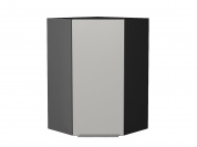Шкаф верхний угловой Фьюжн 920*600*600 Silky Light Grey / Graphite