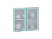 Комплект фасадов Ницца со стеклом для каркаса Ф-55 В800 712*792*16 Голубой