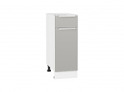 Шкаф нижний с 1-ой дверцей и ящиком Фьюжн 816*300*480 Silky Light Grey / Белый