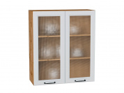 Шкаф верхний с 2-мя остекленными дверцами Ницца 920*800*318 Blanco / Дуб Вотан