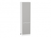 Шкаф пенал с 2-мя дверцами Фьюжн 2336*600*576 Silky Light Grey / Белый