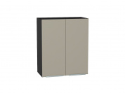 Шкаф верхний с 2-мя дверцами Фьюжн 716*600*320 Silky Grey / Graphite