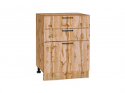 Шкаф нижний с 3-мя ящиками Флэт 816*600*478 Wotan Oak 2S / Дуб Вотан