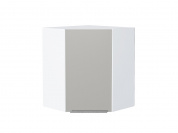 Шкаф верхний угловой Фьюжн 716*600*600 Silky Light Grey / Белый