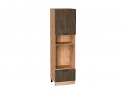 Шкаф пенал с 1-ой дверцей и ящиком под технику Флэт 2132*600*574 Brown Casella Oak 2S / Дуб Вотан