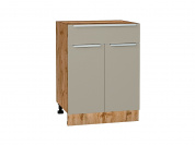 Шкаф нижний с 2-мя дверцами и ящиком Фьюжн 816*600*480 Silky Grey / Дуб Вотан