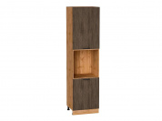 Шкаф пенал с 2-мя дверцами под технику Флэт 2336*600*574 Brown Casella Oak 2S / Дуб Вотан