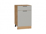 Шкаф нижний с 1-ой дверцей и ящиком Флэт 816*500*478 Light Grey In 2S / Дуб Вотан