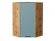 Шкаф верхний угловой Флэт 920*600*600 Grey-green In 2S / Дуб Вотан