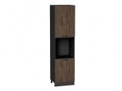 Шкаф пенал с 2-мя дверцами под технику Флэт 2336*600*574 Brown Casella Oak 2S / Graphite