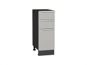 Шкаф нижний с 3-мя ящиками Фьюжн 816*300*480 Silky Light Grey / Graphite