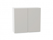 Шкаф верхний с 2-мя дверцами Фьюжн 716*800*320 Silky Light Grey / Белый