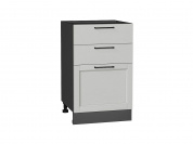 Шкаф нижний с 3-мя ящиками Сканди 816*500*480 Grey Silkwood / Graphite