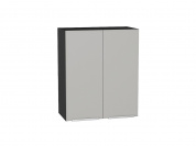 Шкаф верхний с 2-мя дверцами Фьюжн 716*600*320 Silky Light Grey / Graphite