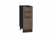Шкаф нижний с 3-мя ящиками Флэт 816*300*478 Brown Casella Oak 2S / Graphite