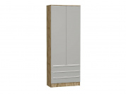 Шкаф двухстворчатый Стиль ШК-803 с ящиками 2110*800*376 Silky Light Grey