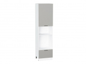 Шкаф пенал с 1-ой дверцей и ящиком под технику Флэт 2336*600*574 Light Grey In 2S / Белый