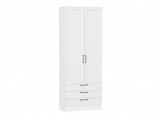 Шкаф двухстворчатый Стиль ШК-803 с ящиками 2110*800*376 White Silkwood