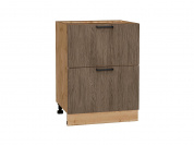 Шкаф нижний с 2-мя ящиками Флэт 816*600*478 Brown Casella Oak 2S / Дуб Вотан