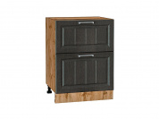 Шкаф нижний с 2-мя ящиками Прага 816*600*478 Венге премиум / Дуб Вотан