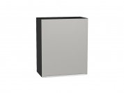 Шкаф верхний с 1-ой дверцей Фьюжн 716*600*320 Silky Light Grey / Graphite