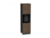 Шкаф пенал с 2-мя дверцами под технику Флэт 2132*600*574 Brown Casella Oak 2S / Graphite