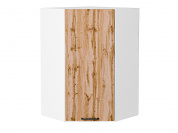 Шкаф верхний угловой Флэт 920*600*600 Wotan Oak 2S / Белый