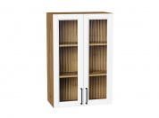 Шкаф верхний с 2-мя остекленными дверцами Сканди 920*600*320 White Silkwood / Дуб Вотан