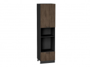 Шкаф пенал с 1-ой дверцей и ящиком под технику Флэт 2336*600*574 Brown Casella Oak 2S / Graphite