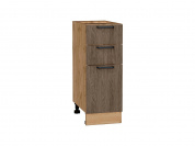 Шкаф нижний с 3-мя ящиками Флэт 816*300*478 Brown Casella Oak 2S / Дуб Вотан