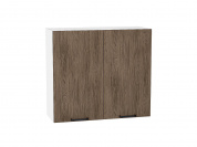 Шкаф верхний с 2-мя дверцами Флэт 716*800*318 Brown Casella Oak 2S / Белый