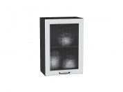 Шкаф верхний с 1-ой остекленной дверцей Ницца 716*500*318 Blanco / Graphite