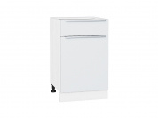 Шкаф нижний с 1-ой дверцей и ящиком Фьюжн 816*500*480 Silky White / Белый
