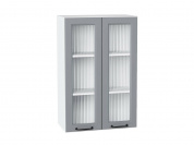 Шкаф верхний с 2-мя остекленными дверцами Ницца 920*600*318 Magnum / Белый