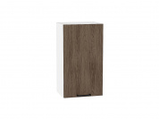Шкаф верхний с 1-ой дверцей Флэт 716*400*318 Brown Casella Oak 2S / Белый